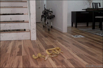 ロボットもバナナで滑る